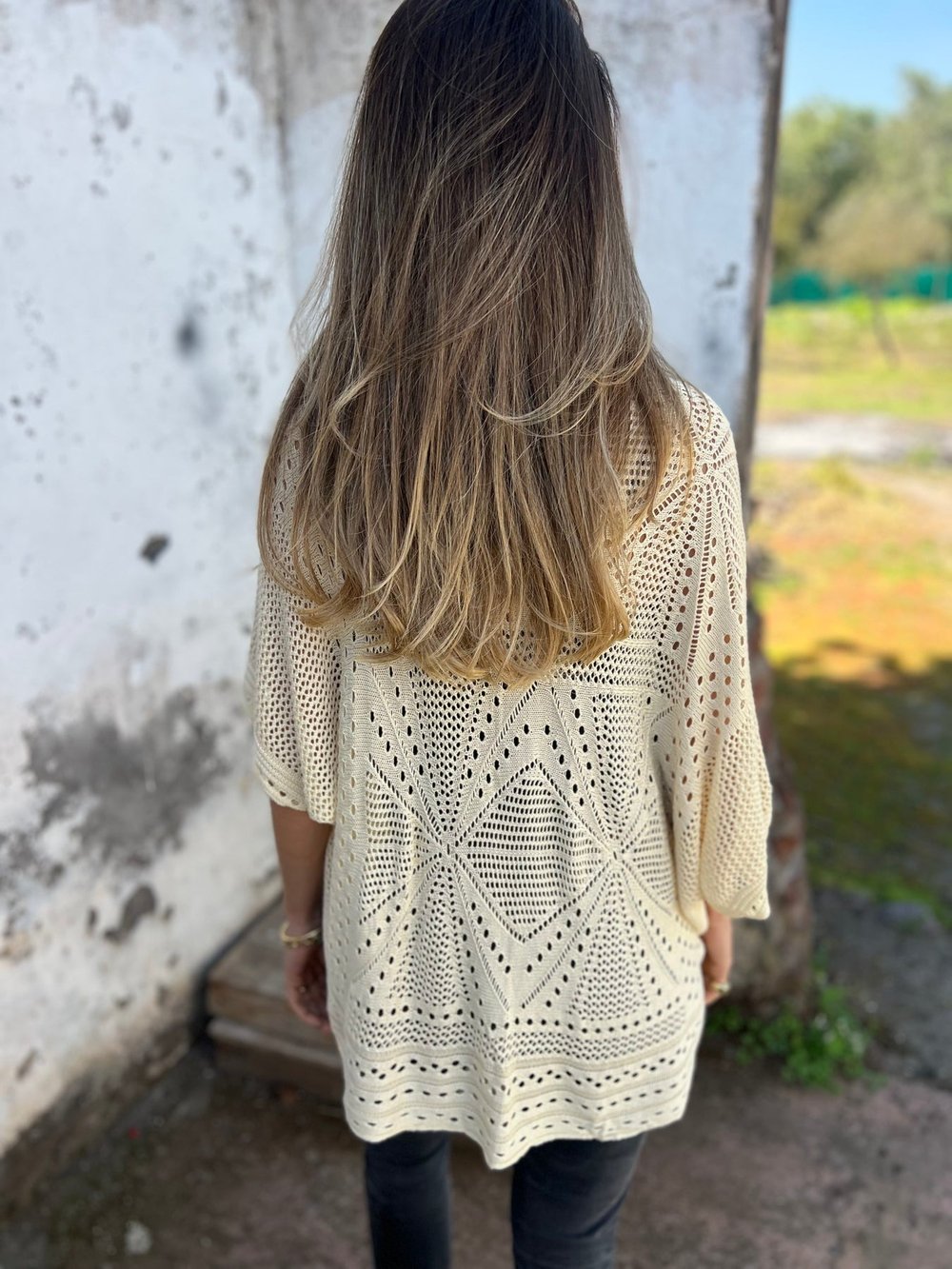 Lyah - Hollow Half Sleeve Cardigan