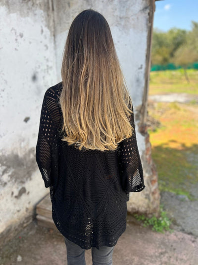 Lyah - Hollow Half Sleeve Cardigan