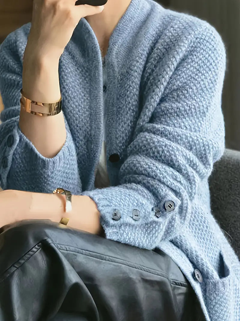 Martyna - Przytulna Dzianinowa Kurtka-Sweter