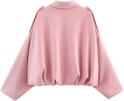 Alicja – Stylowa Kurtka Bomberka z Imitacji Zamszu