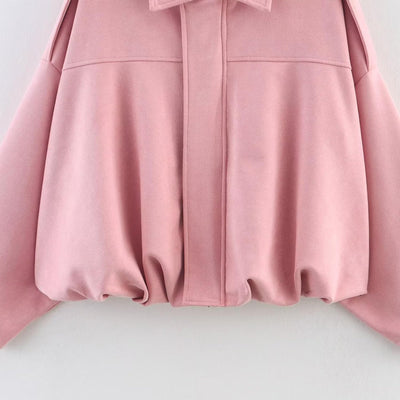 Alicja – Stylowa Kurtka Bomberka z Imitacji Zamszu