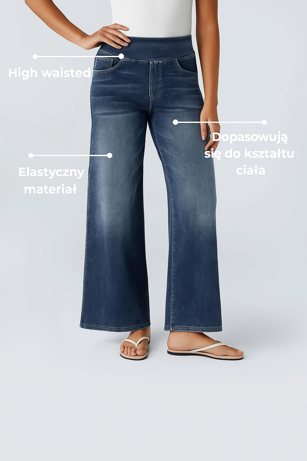 Erina - Elastyczne Spodnie Z Wysokim Stanem