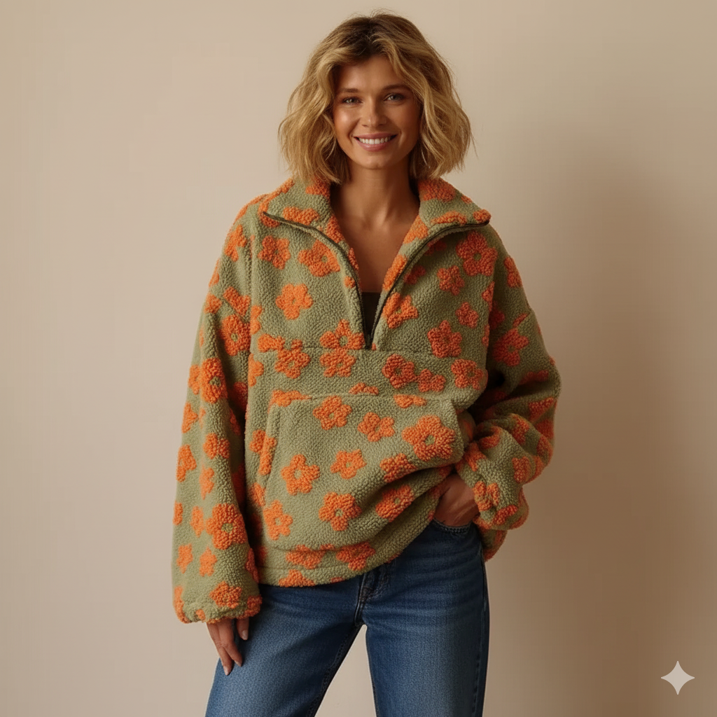 Karolina – Bluza z Wełny z Nadrukiem