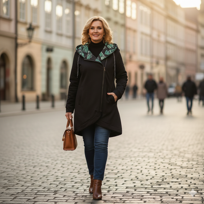 Krystyna - Elegancka i Ciepła Kurtka Zimowa z Kapturem