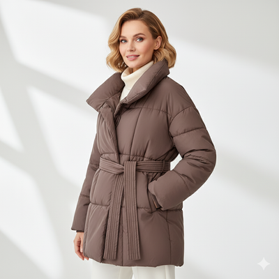 Milena – Krótka Pikowana Kurtka Z Paskiem