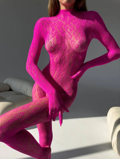 Chloé - Zmysłowy Koronkowy Bodystocking