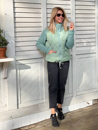 Nora – Patchworkowy Dzianinowy Płaszcz