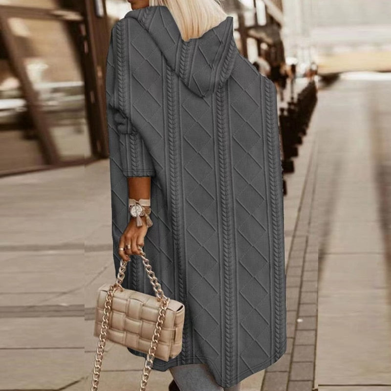 Johani - Długi Kardigan z Kapturem